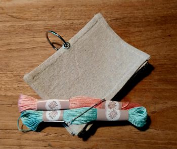 Stoffen journal 12,5 cm lang x 9,5 cm breed Beige